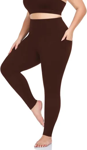 MOREFEEL Plus Size Leggings for Women with Pockets-Stretchy XL-5XL Yoga Pants Tummy Control High Waist Workout Leggings