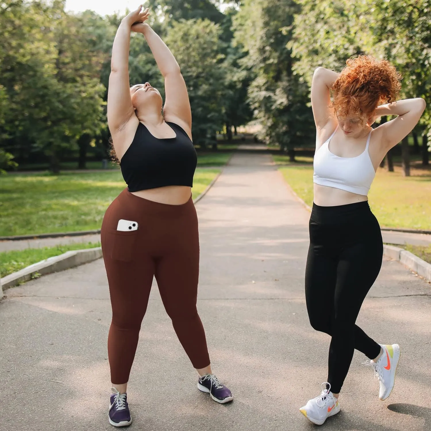 MOREFEEL Plus Size Leggings for Women with Pockets-Stretchy XL-5XL Yoga Pants Tummy Control High Waist Workout Leggings