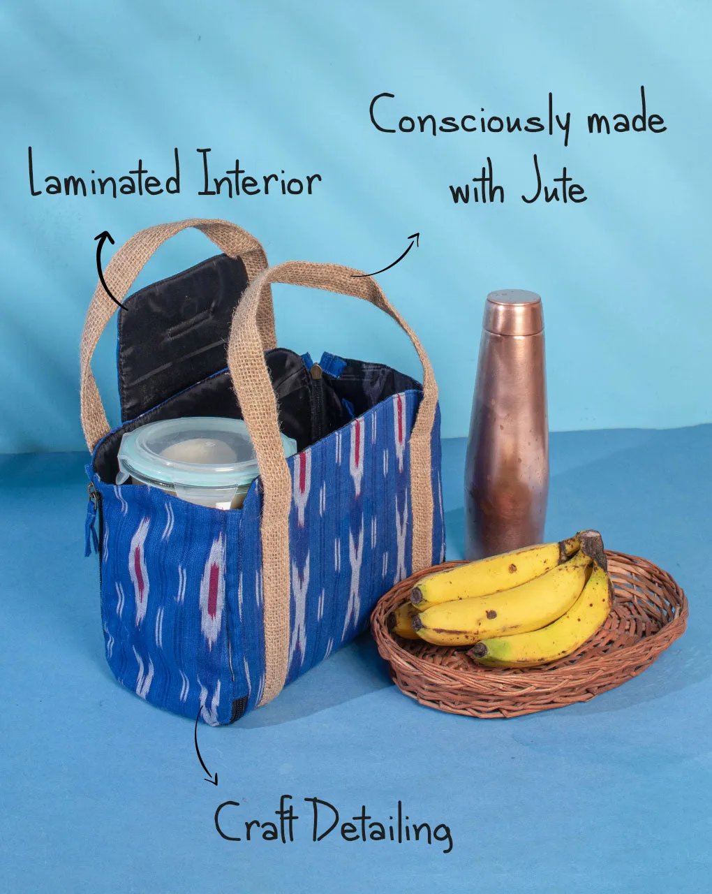 Multi-Utility Ikat Lunch Bag