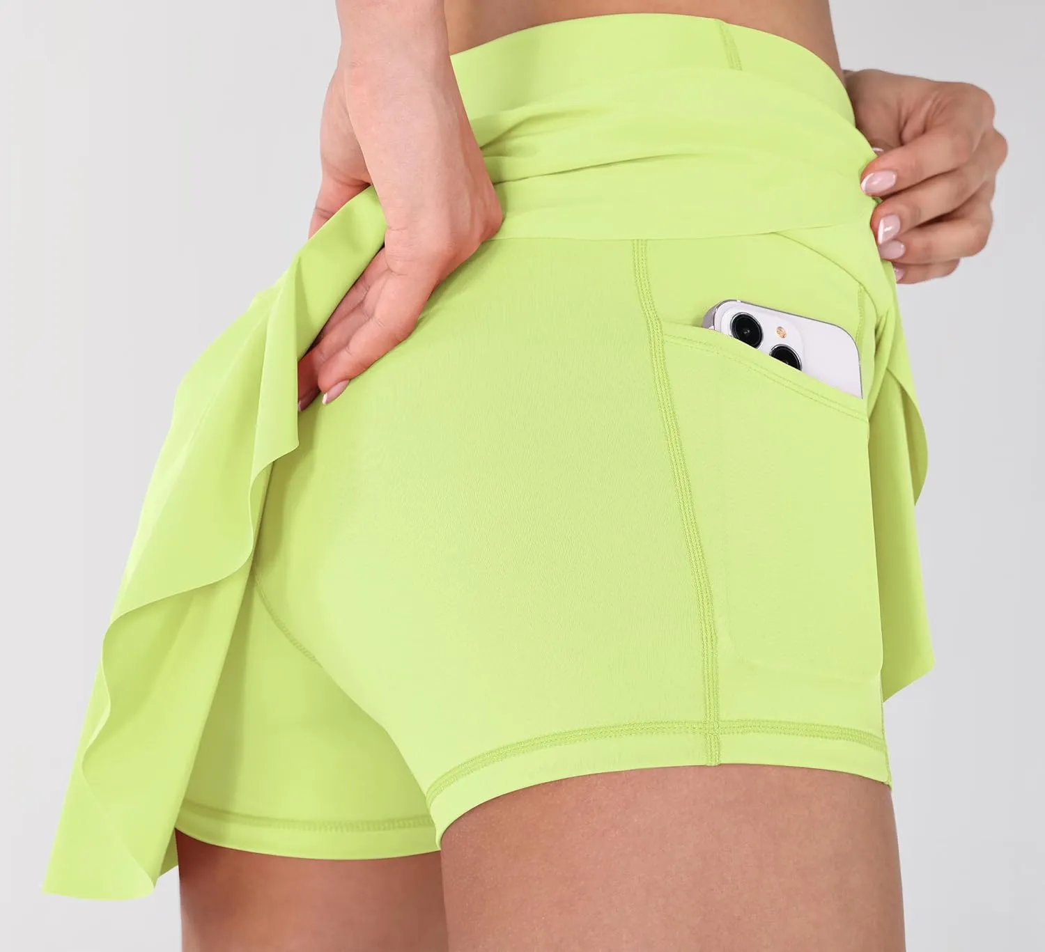 ODODOS Women's Tennis Skirts with Pockets Crossover High Waist Built-in Shorts Athletic Golf Skorts