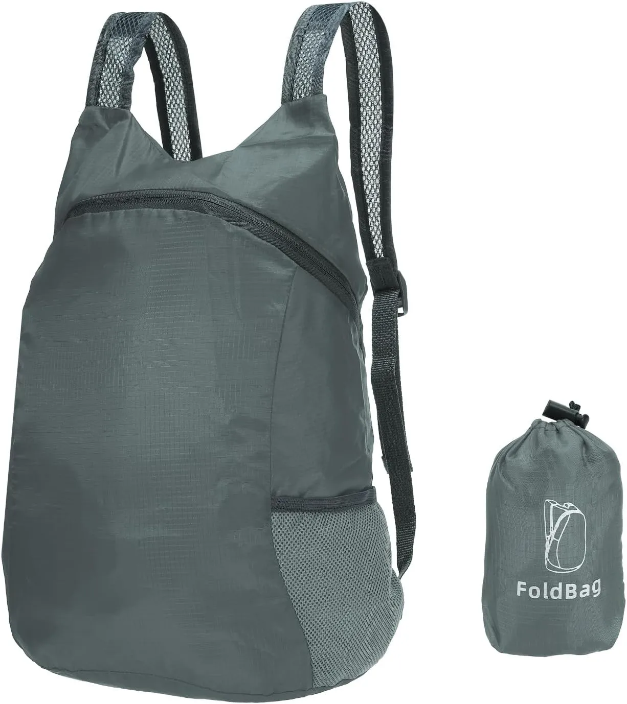 PATIKIL Hiking Backpack, 15L-20L Packable Lightweight Backpack Daypack Small Foldable Outdoor Camping Cycling Backpacking Shoulder Bag, Grey