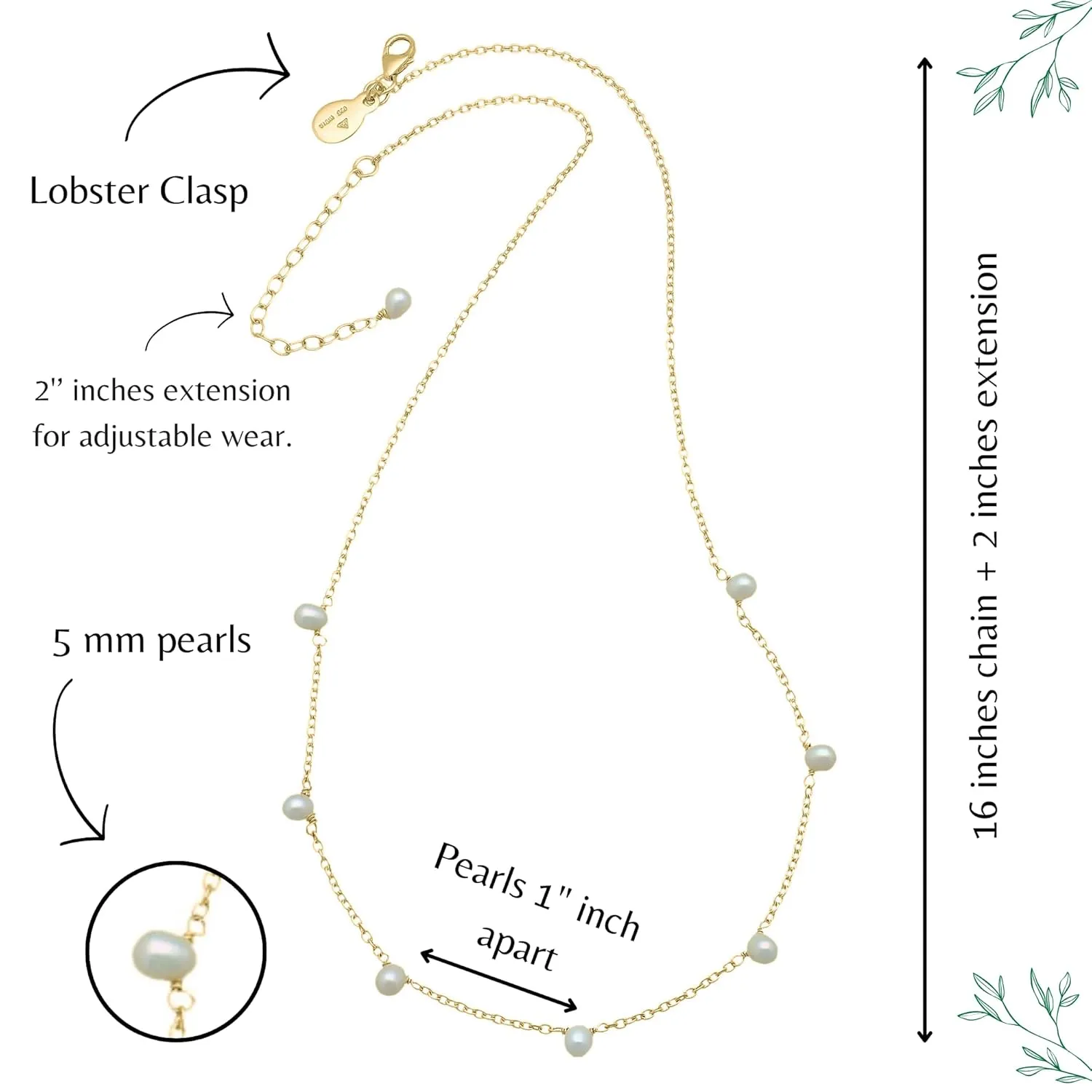 Pearl Necklaces for Women - Chunky & Dainty Real Freshwater Pearl Necklace with 18K Gold Necklace for Women - Exquisite and Unique Gold Pearls Necklace Birthday Gifts for Women Mom