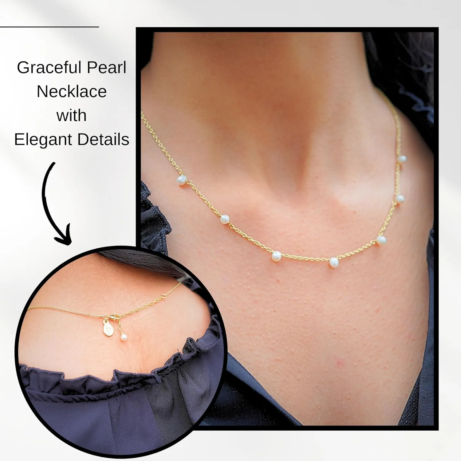Pearl Necklaces for Women - Chunky & Dainty Real Freshwater Pearl Necklace with 18K Gold Necklace for Women - Exquisite and Unique Gold Pearls Necklace Birthday Gifts for Women Mom