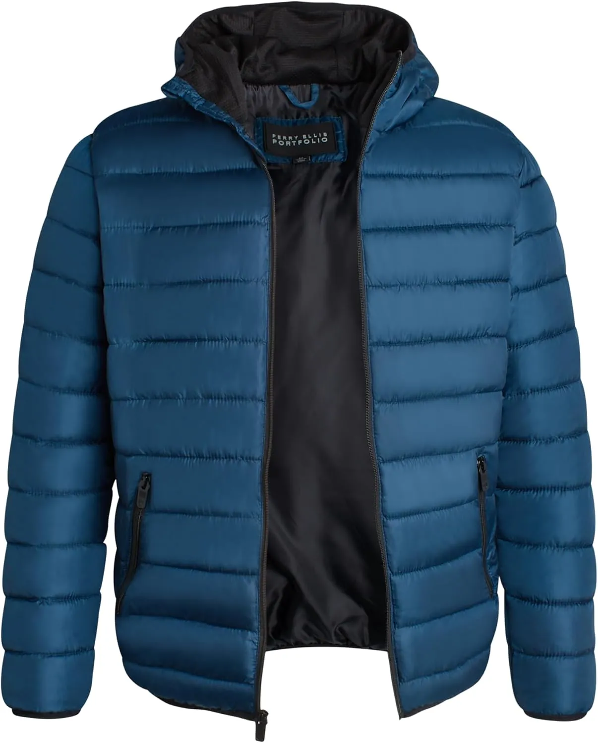 Perry Ellis Men's Winter Jacket - Soft Fleece Quilted Packable Puffer Hooded Down Jackets - Winter Jackets for Men (S-XXL)