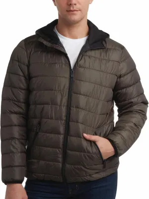 Perry Ellis Men's Winter Jacket - Soft Fleece Quilted Packable Puffer Hooded Down Jackets - Winter Jackets for Men (S-XXL)