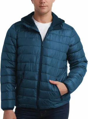 Perry Ellis Men's Winter Jacket - Soft Fleece Quilted Packable Puffer Hooded Down Jackets - Winter Jackets for Men (S-XXL)