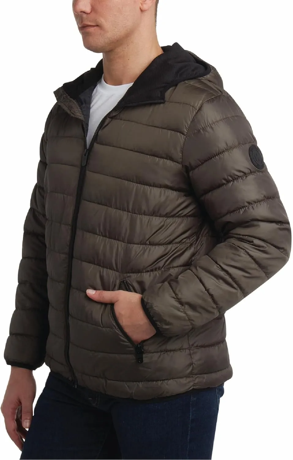 Perry Ellis Men's Winter Jacket - Soft Fleece Quilted Packable Puffer Hooded Down Jackets - Winter Jackets for Men (S-XXL)