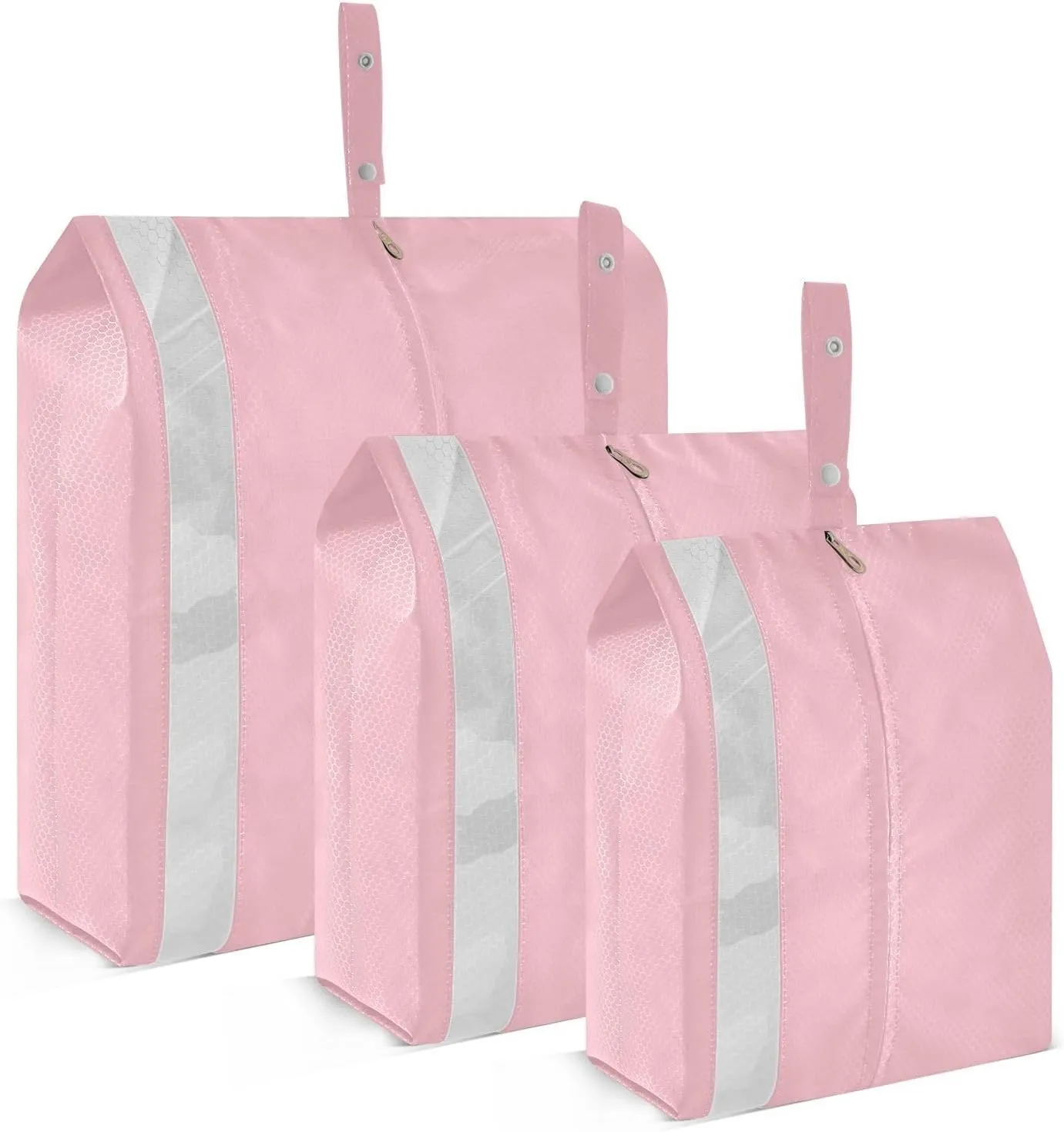 Plain Cherry Blossom Pink Packing Cubes Set of 3, Lightweight Travel Luggage Organizers Foldable Bags for Easy Packing and Organization