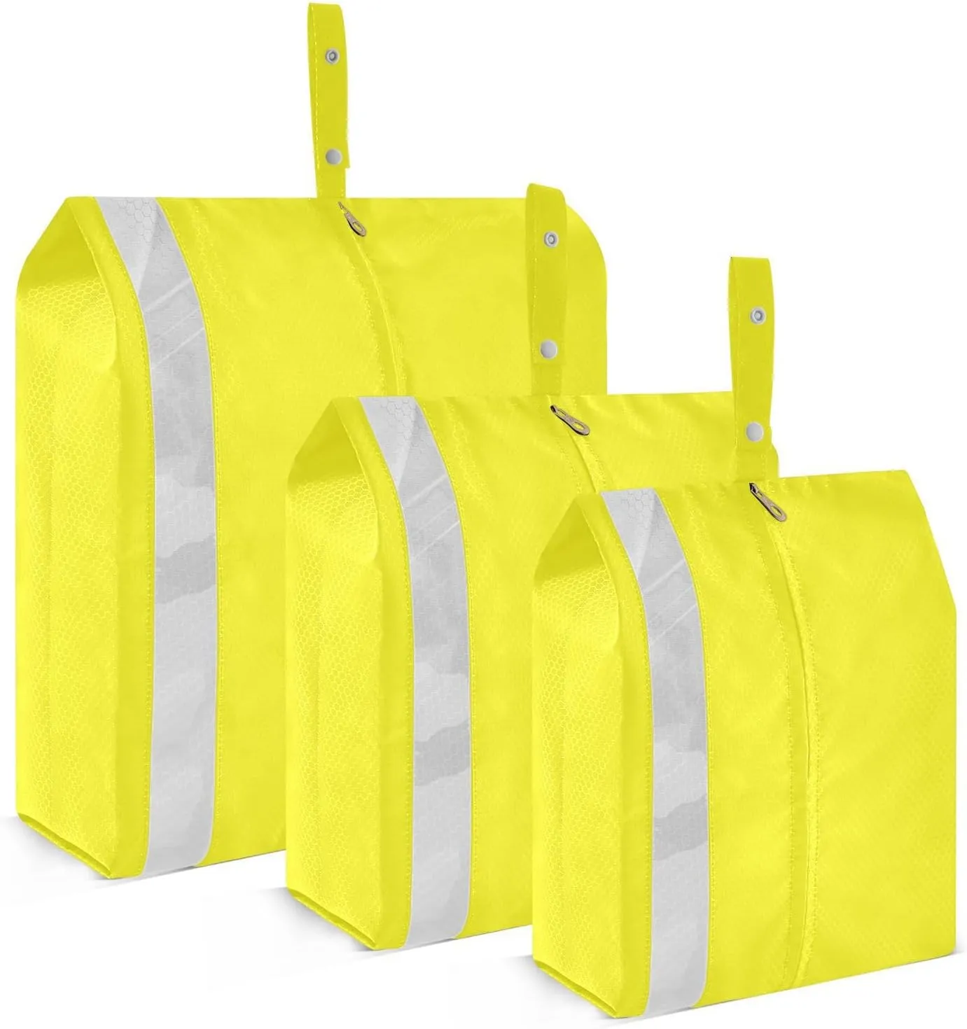 Plain Yellow Solid Color Packing Cubes Set of 3, Lightweight Travel Luggage Organizers Foldable Bags for Easy Packing and Organization