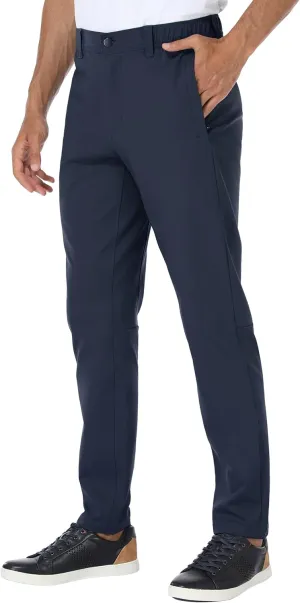 PULI Golf Pants Men Stretch Slim Fit Dress Casual Work Hiking Tapered Waterproof Pants with Pockets