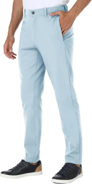 PULI Golf Pants Men Stretch Slim Fit Dress Casual Work Hiking Tapered Waterproof Pants with Pockets