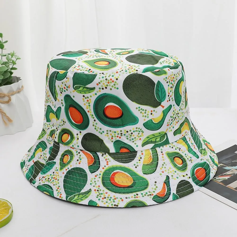 Quanhaigou Reversible Printed Bucket Hat,Summer Beach Outdoor Cap