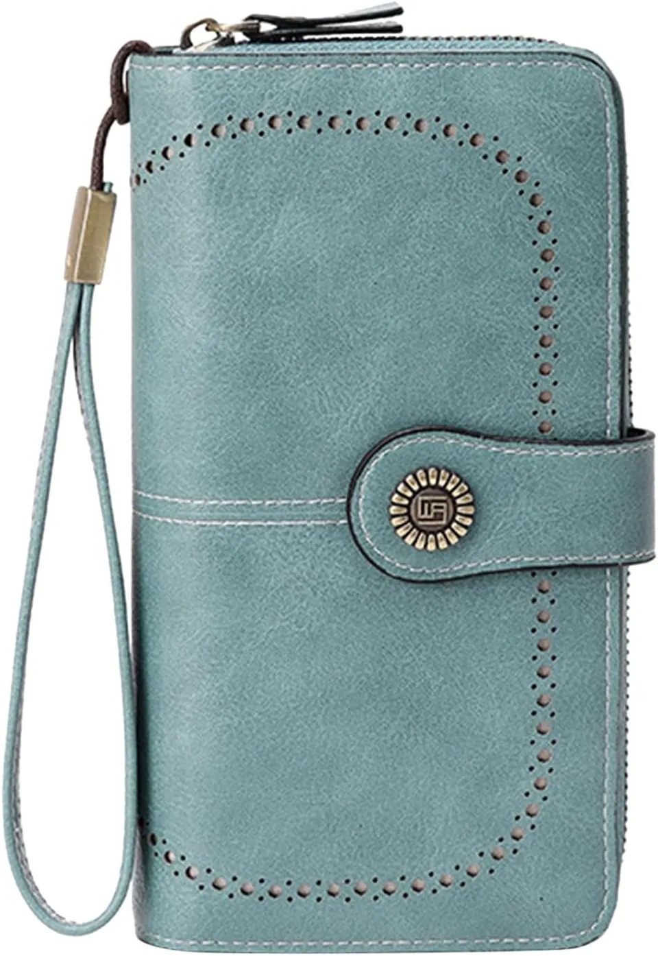 Rfid Wallet Women,2024 New Leather Wallet Wristlet for Women,Large Capacity Zip Around Bifold Rfid Blocking Credit Card Wallet Clutch Purses,Travel Wallet for Ladies Girls Women Mom