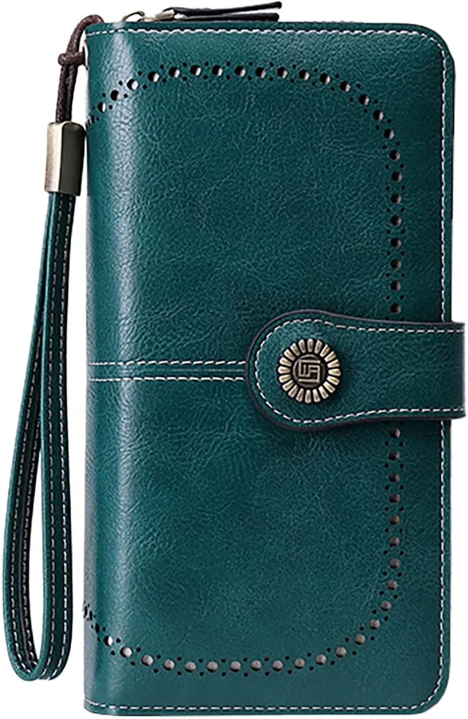 Rfid Wallet Women,Leather Wallet Women Wristlet,Bifold Large Capacity Zip Around Rfid Blocking Credit Card Wallet Clutch Purses,Travel Wallet for Women Mom Girls Ladies