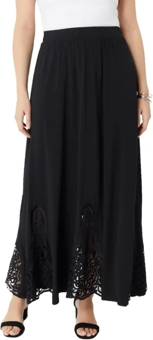 Roaman's Women's Plus Size Ultrasmooth Fabric Lace Maxi Skirt