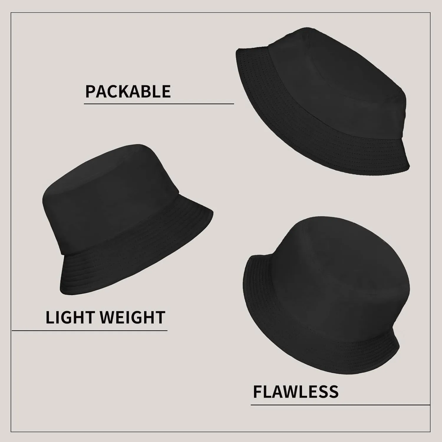 Rosoz 1 & 2 Pack Bucket Hat for Women Men Summer Travel Beach Sun Hat Outdoor Cap Unisex Bucket Hats