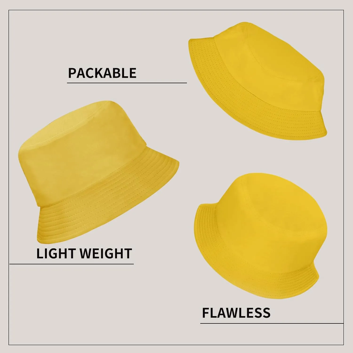 Rosoz 1 & 2 Pack Bucket Hat for Women Men Summer Travel Beach Sun Hat Outdoor Cap Unisex Bucket Hats