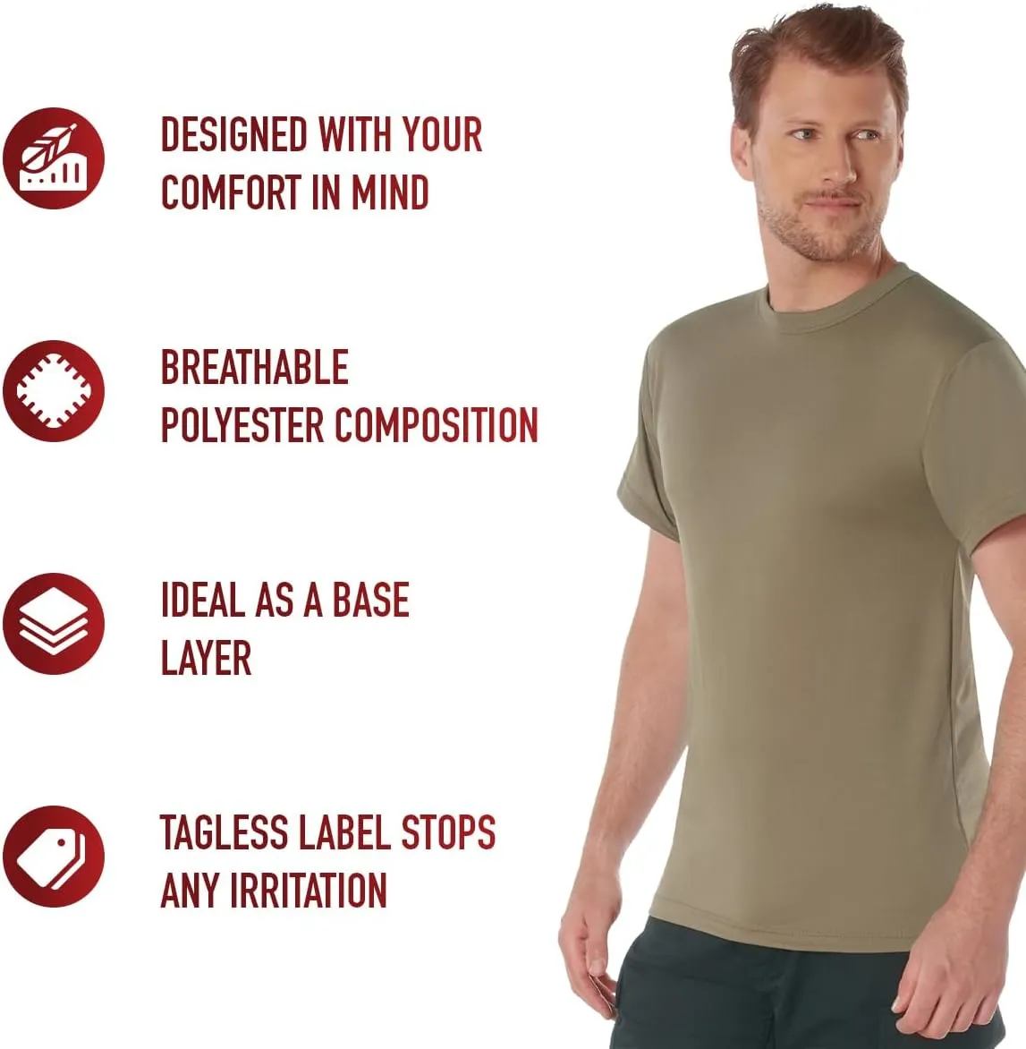Rothco Quick Dry Moisture Wicking T-Shirt Active Athletic Shirt
