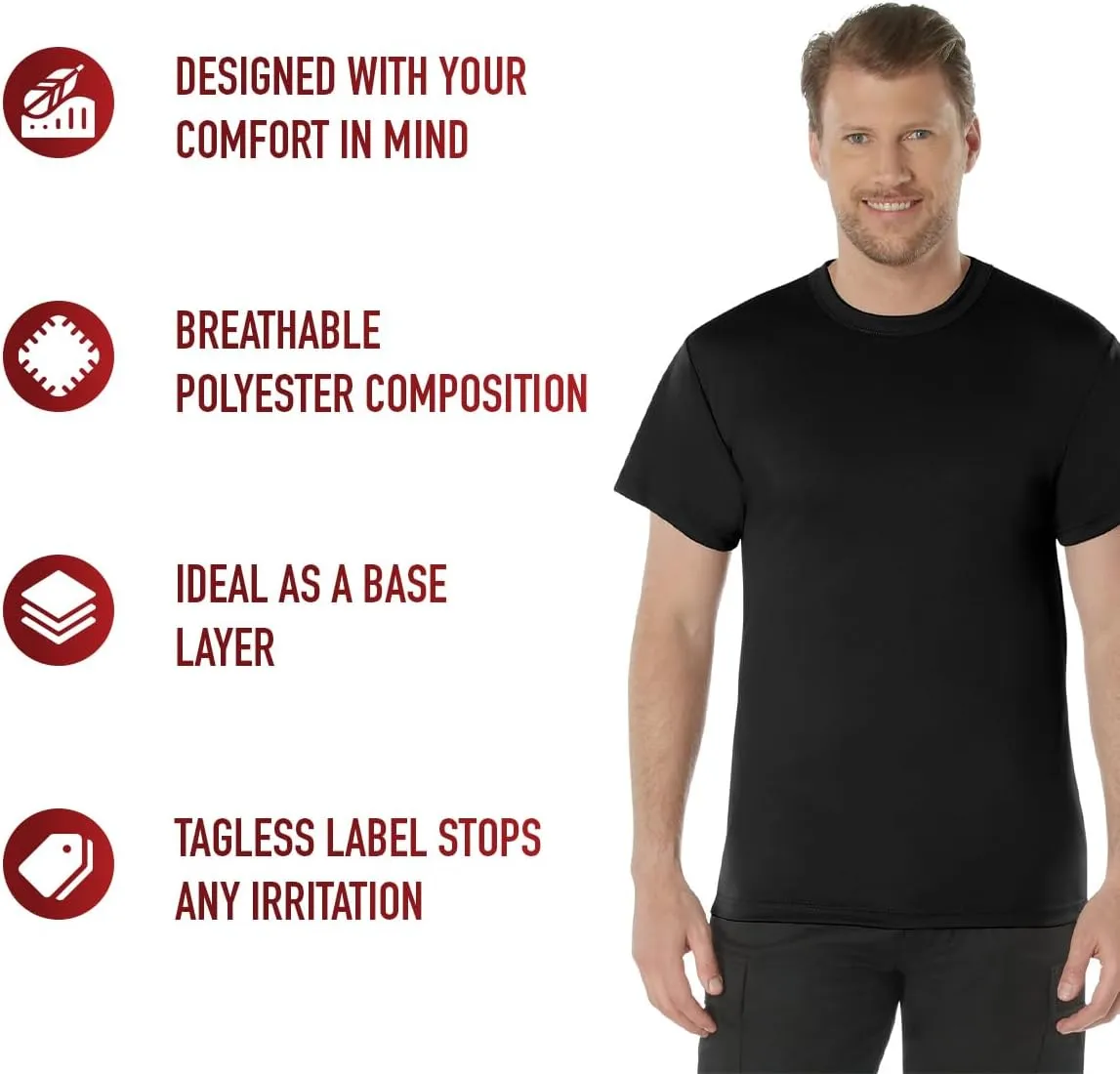 Rothco Quick Dry Moisture Wicking T-Shirt Active Athletic Shirt
