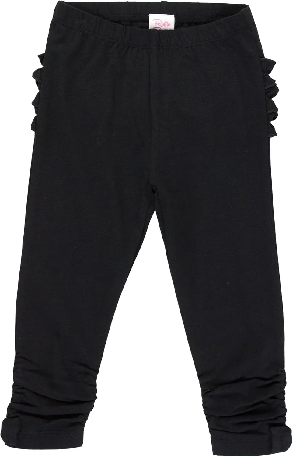 RuffleButts Baby/Toddler Girls Stretchy Ruched Bow Leggings