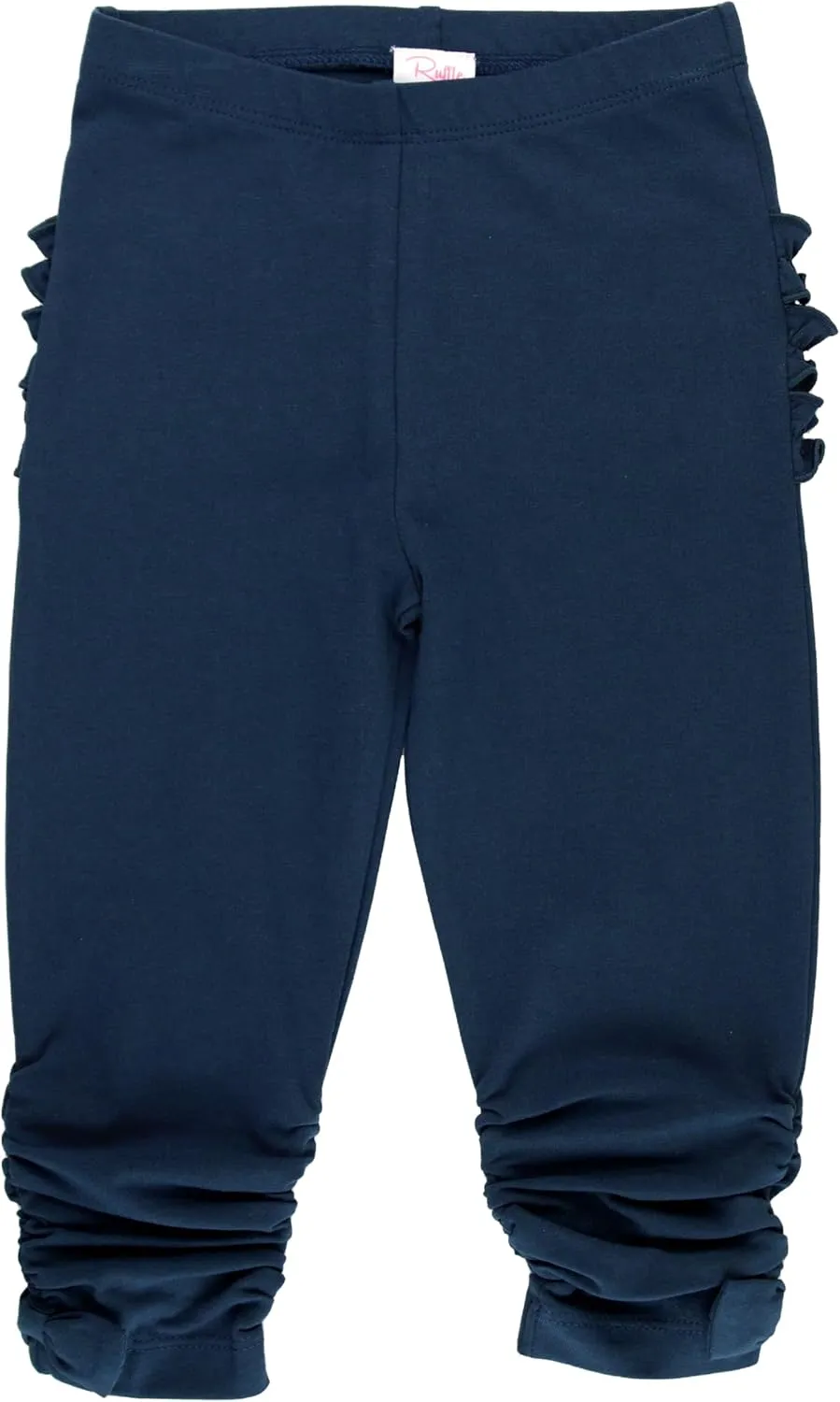 RuffleButts Baby/Toddler Girls Stretchy Ruched Bow Leggings
