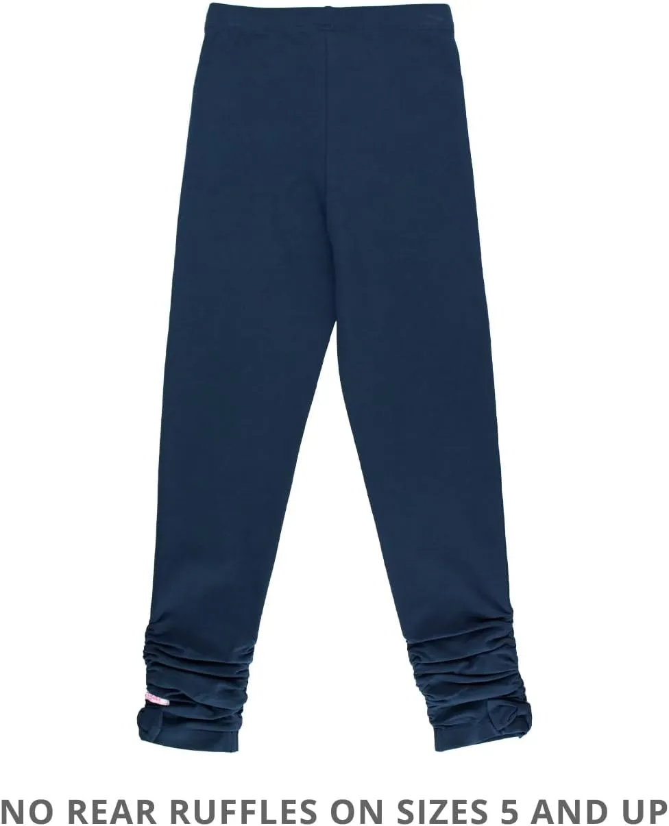 RuffleButts Baby/Toddler Girls Stretchy Ruched Bow Leggings