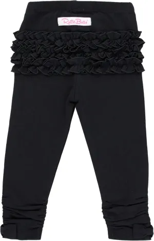 RuffleButts Baby/Toddler Girls Stretchy Ruched Bow Leggings