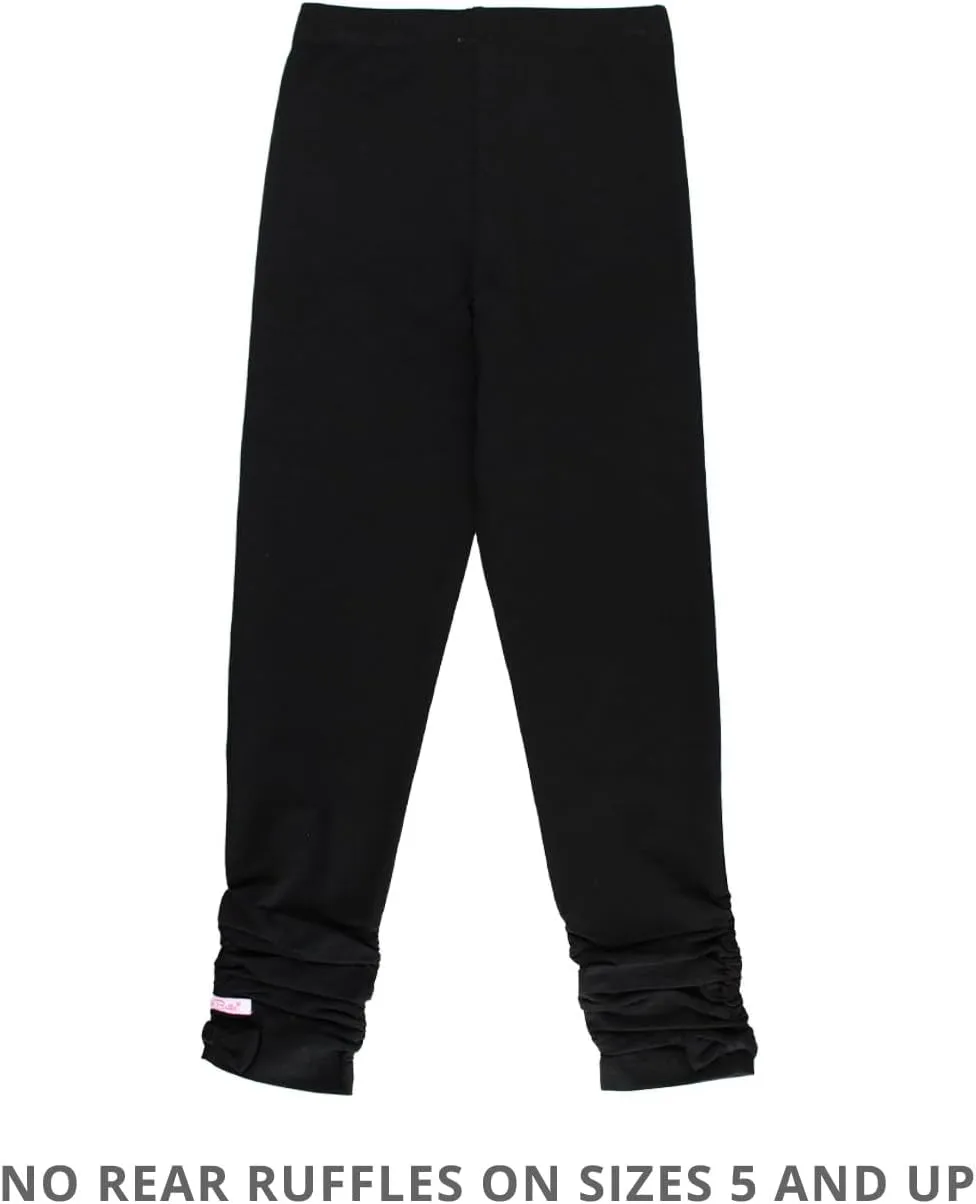 RuffleButts Baby/Toddler Girls Stretchy Ruched Bow Leggings
