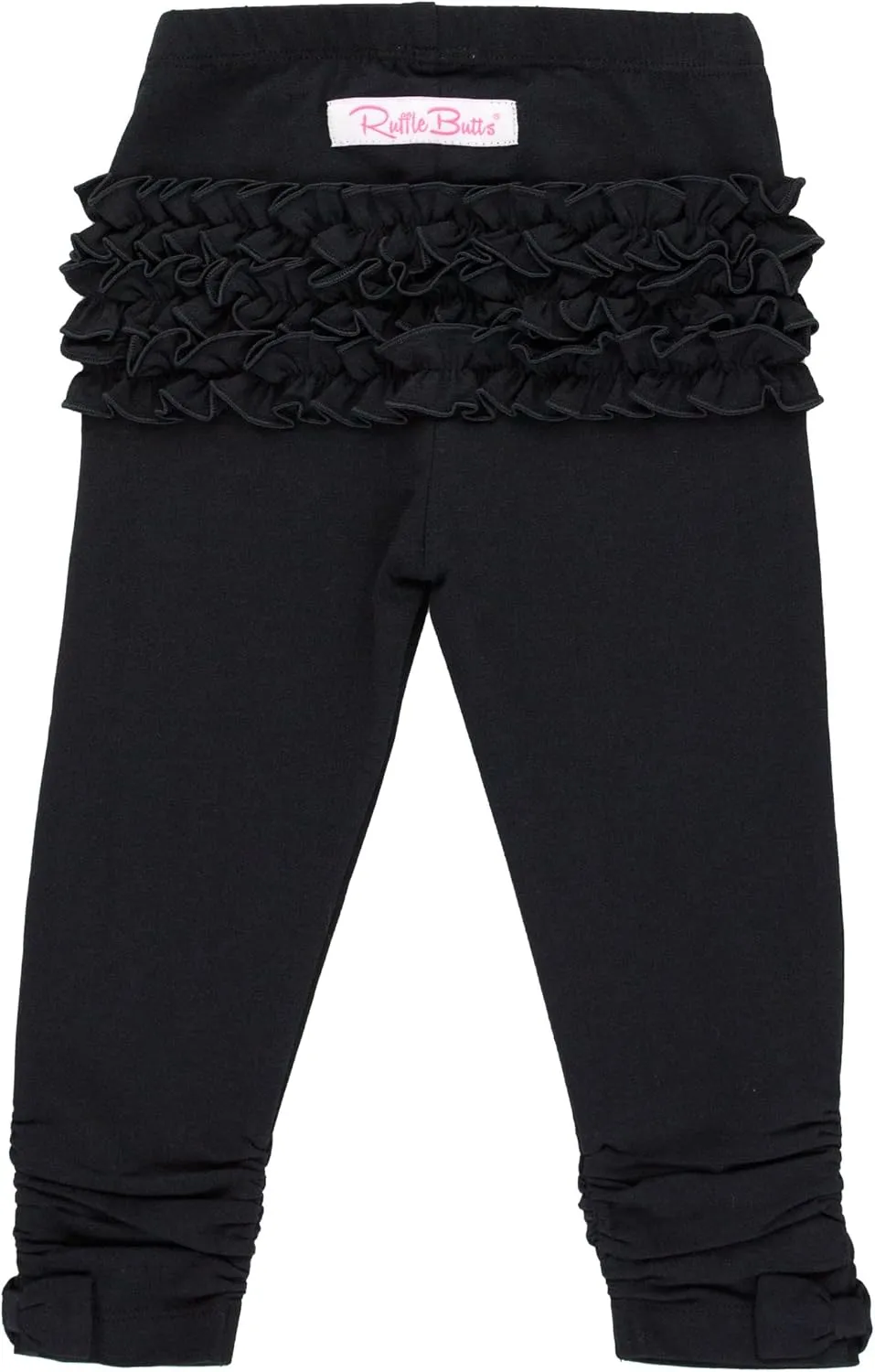 RuffleButts Baby/Toddler Girls Stretchy Ruched Bow Leggings