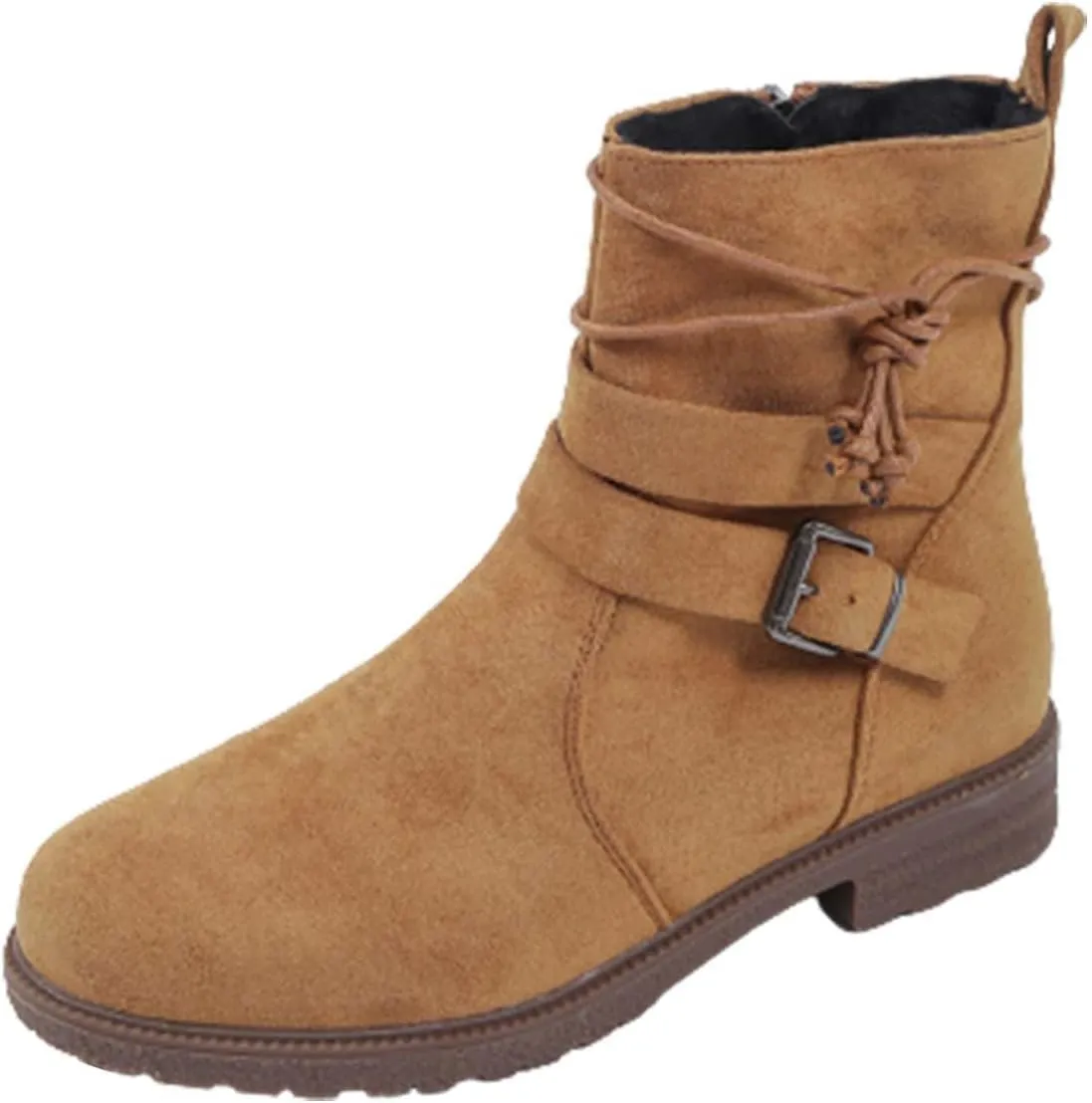SBGMoSJ Extra Wide Calf Wedge Boots White Western Booties Women Ankle Boots Black Heeled Combat Boots Knee High Brown Calf High Boots for Women Flat Womens Mid Calf Combat Boots Brown