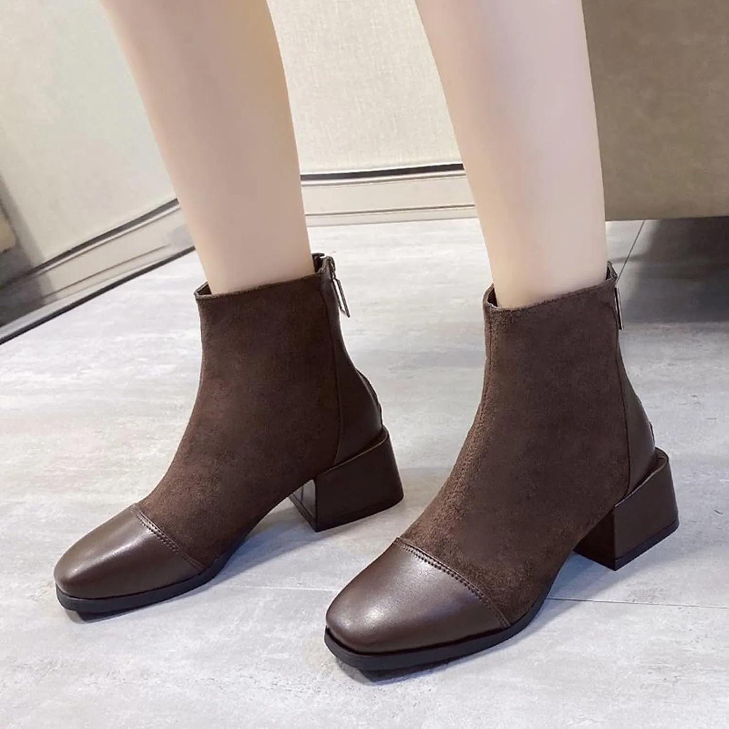 SBGMoSJ Womens Black Open Toe Booties And Ankle Boots Women's Wide Width Black Booties Fall Booties for Women 2023 Open Toe Fall Booties for Women No Heel Women Ankle Boots Winter