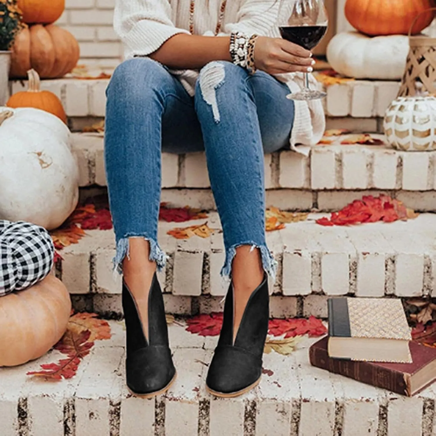 SBGMoSJ Womens Black Open Toe Booties And Ankle Boots Women's Wide Width Black Booties Fall Booties for Women 2023 Open Toe Fall Booties for Women No Heel Women Ankle Boots Winter