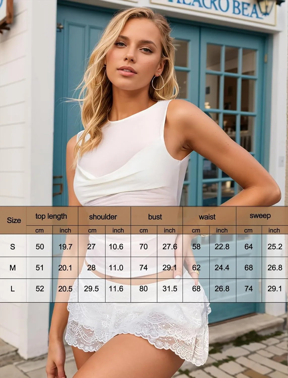 Sexy Pleated Ruched Crop Tank Tops for Women Mock Neck Sleeveless Mesh See Through Double Linery Tank Tops