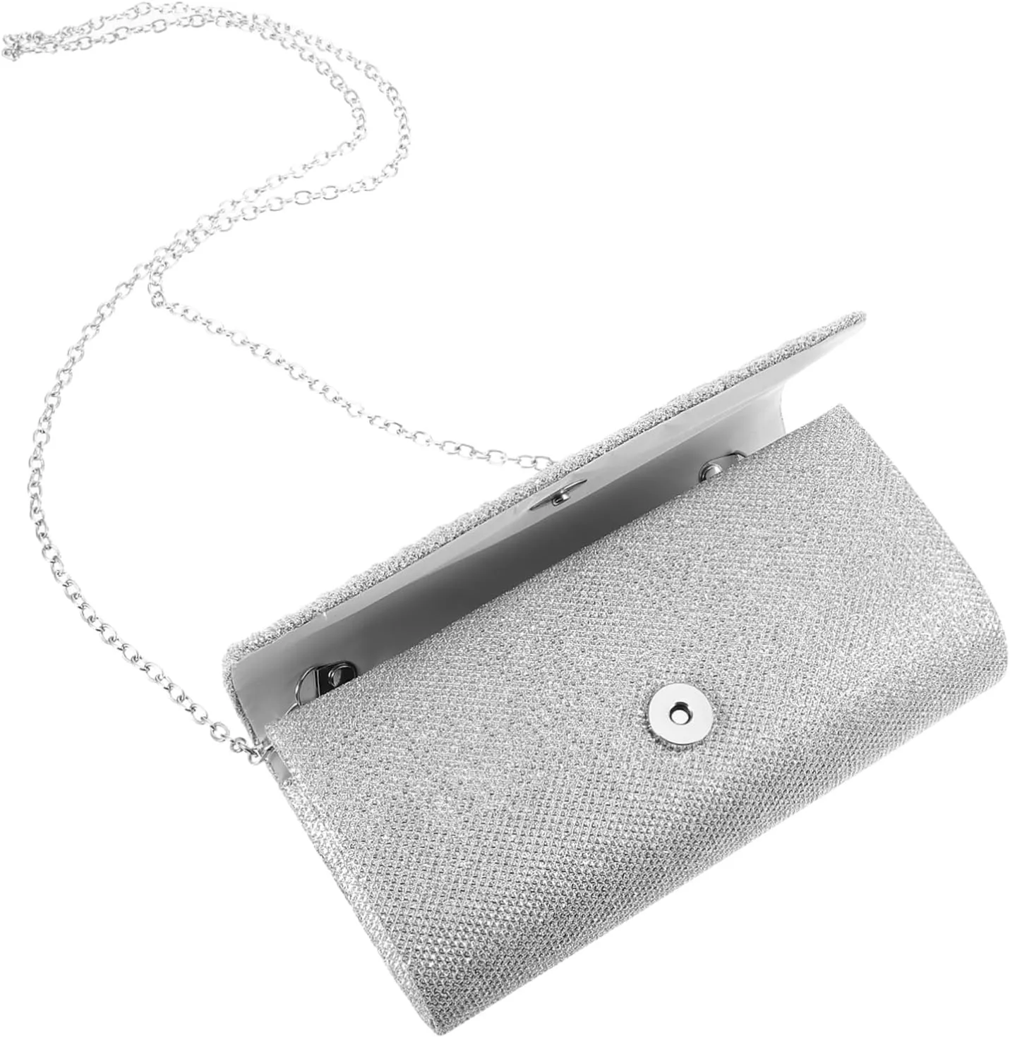 Shiny Pleated Clutch Bag Women's Evening Handbag Chain Shoulder Bag for Wedding Party Evening Events