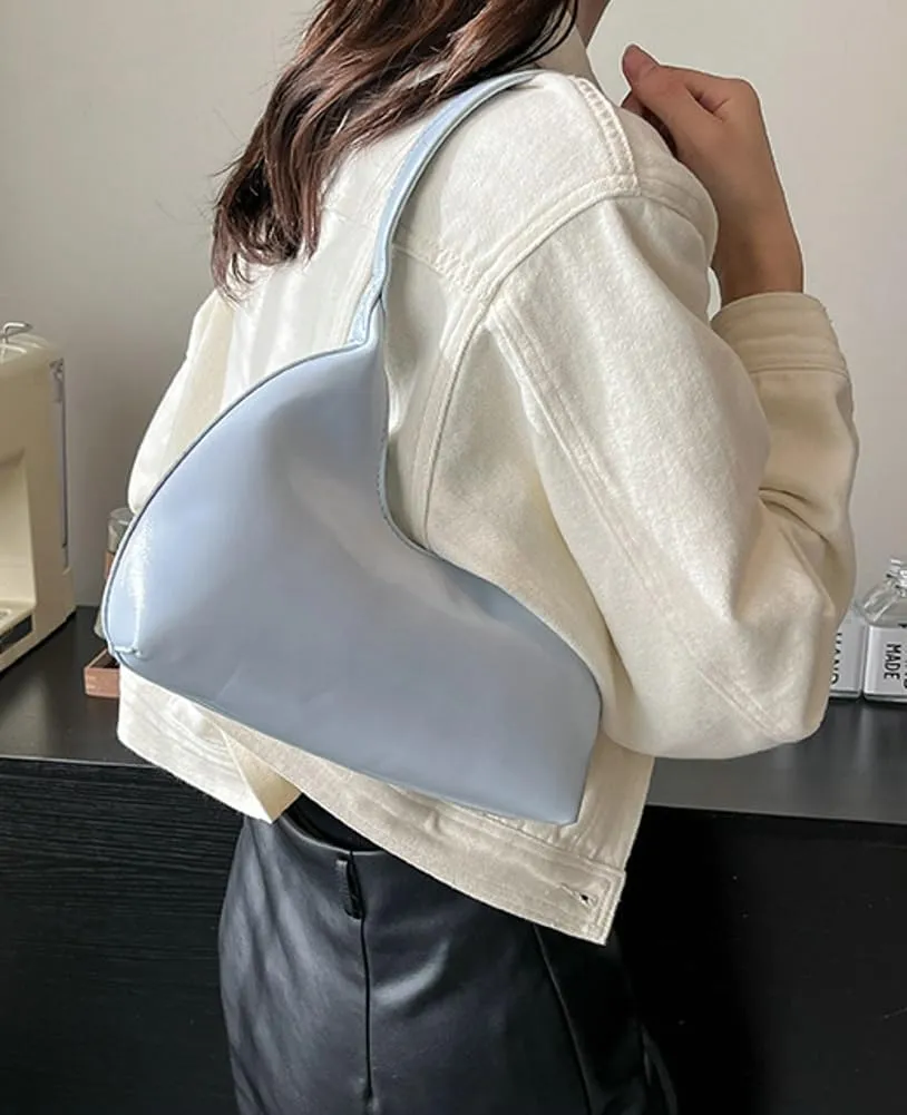 Shoulder Bag for Women Burgundy Y2k Handbag Trendy Vegan Leather Shoulder Purse Crescent Tote Underarm Purses