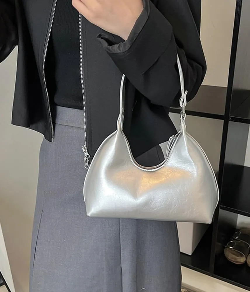 Shoulder Bag for Women Burgundy Y2k Handbag Trendy Vegan Leather Shoulder Purse Crescent Tote Underarm Purses