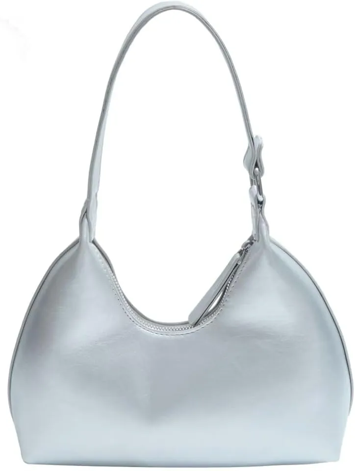 Shoulder Bag for Women Burgundy Y2k Handbag Trendy Vegan Leather Shoulder Purse Crescent Tote Underarm Purses