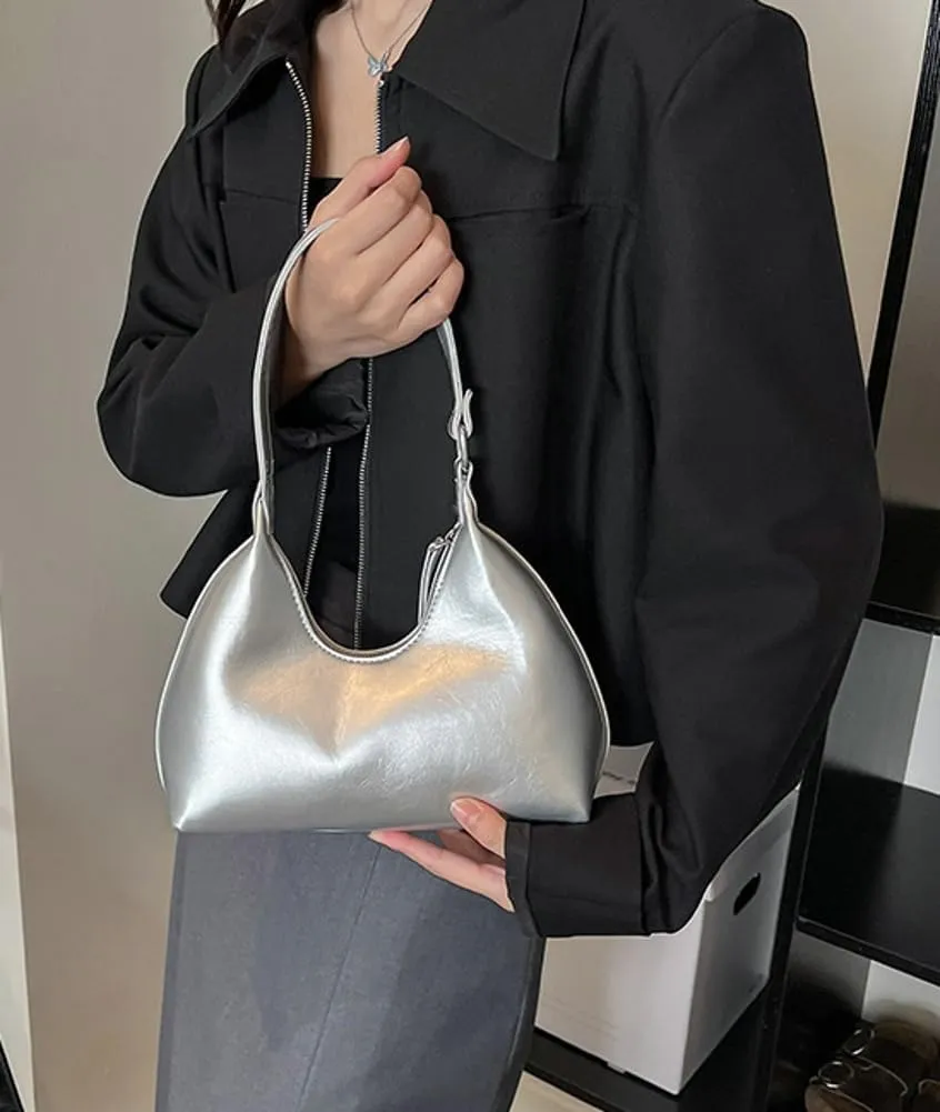 Shoulder Bag for Women Burgundy Y2k Handbag Trendy Vegan Leather Shoulder Purse Crescent Tote Underarm Purses