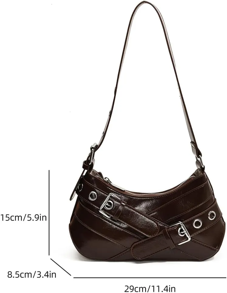 Shoulder Bag Y2k Purse for Women Punk Style Hobo Handbag Trendy Shoulder Purse Pu Leather Clutch Y2k Bag Fall Purse