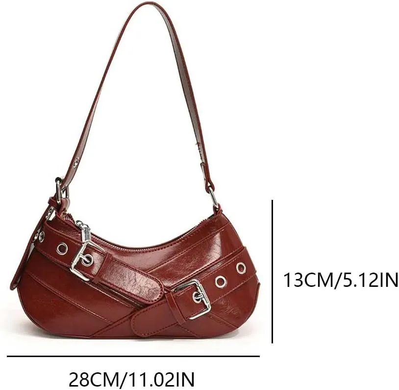Shoulder Bag Y2k Purse for Women Punk Style Hobo Handbag Trendy Shoulder Purse Pu Leather Clutch Y2k Bag Fall Purse