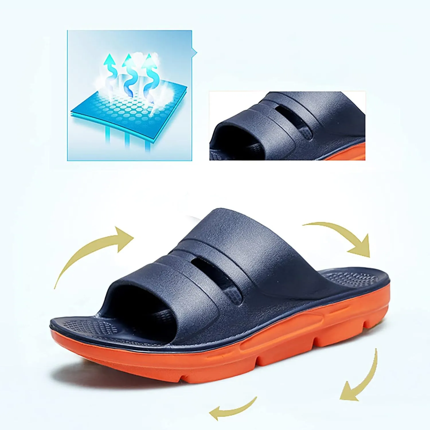 Shower Slippers Women's Slippers with Arch Support Ultra Comfort Non-Slip Shower Sandals Indoor and Outdoor