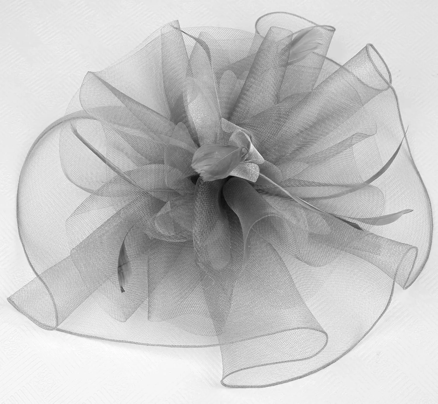 Sinamay Fascinator Hat Floral Feather Pillbox Derby Hats for Women Wedding Tea Party with Headband Clip