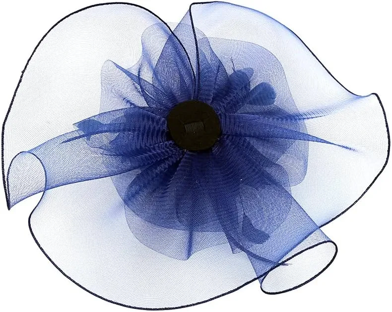Sinamay Fascinator Hat Floral Feather Pillbox Derby Hats for Women Wedding Tea Party with Headband Clip