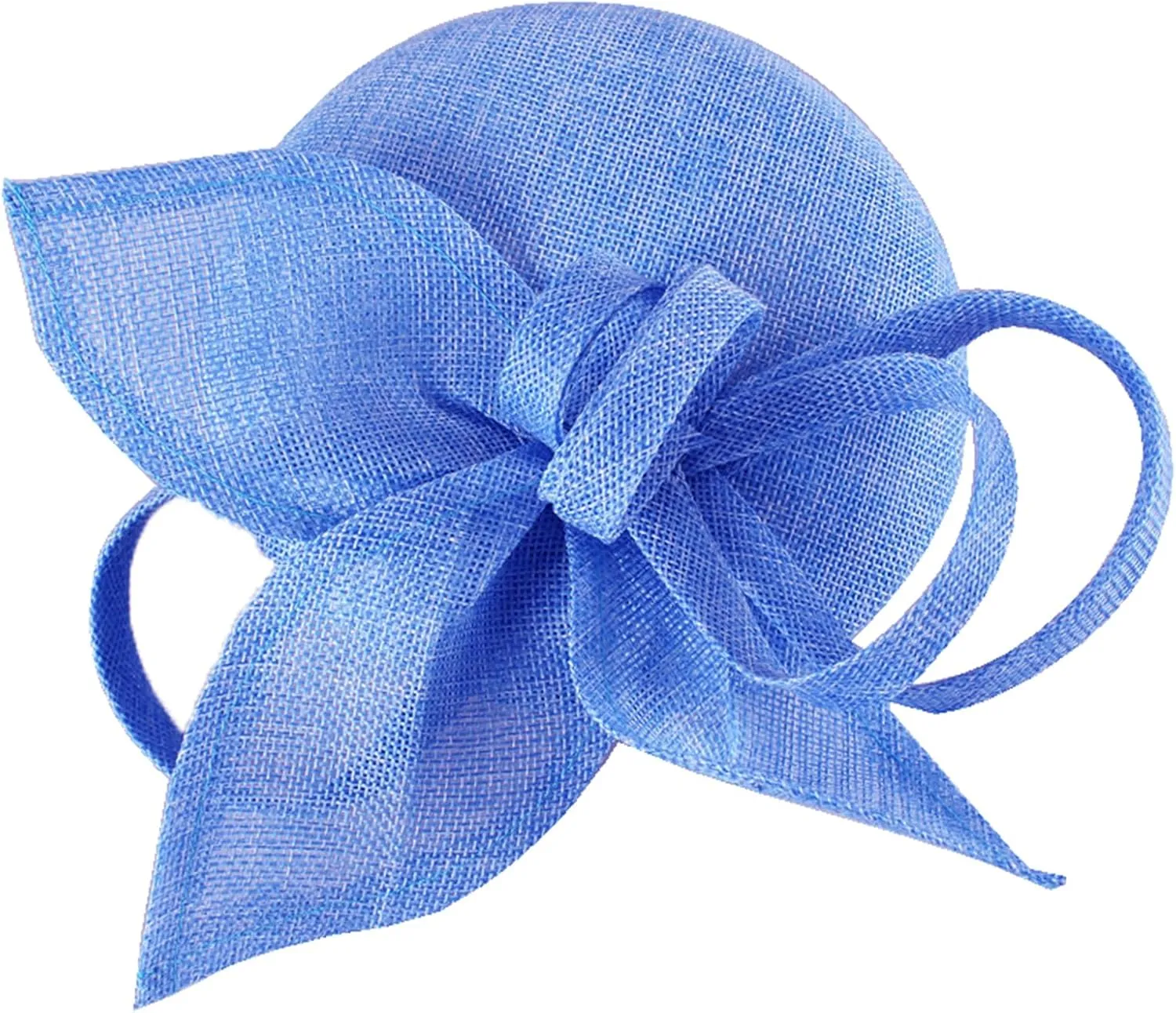 Sinamay Fascinator Hat Floral Feather Pillbox Derby Hats for Women Wedding Tea Party with Headband Clip