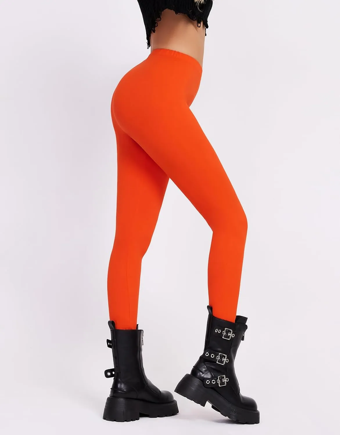 sissycos Women's 80s Leggings Neon Artistic Splash Printed Buttery Soft Stretchy Pants