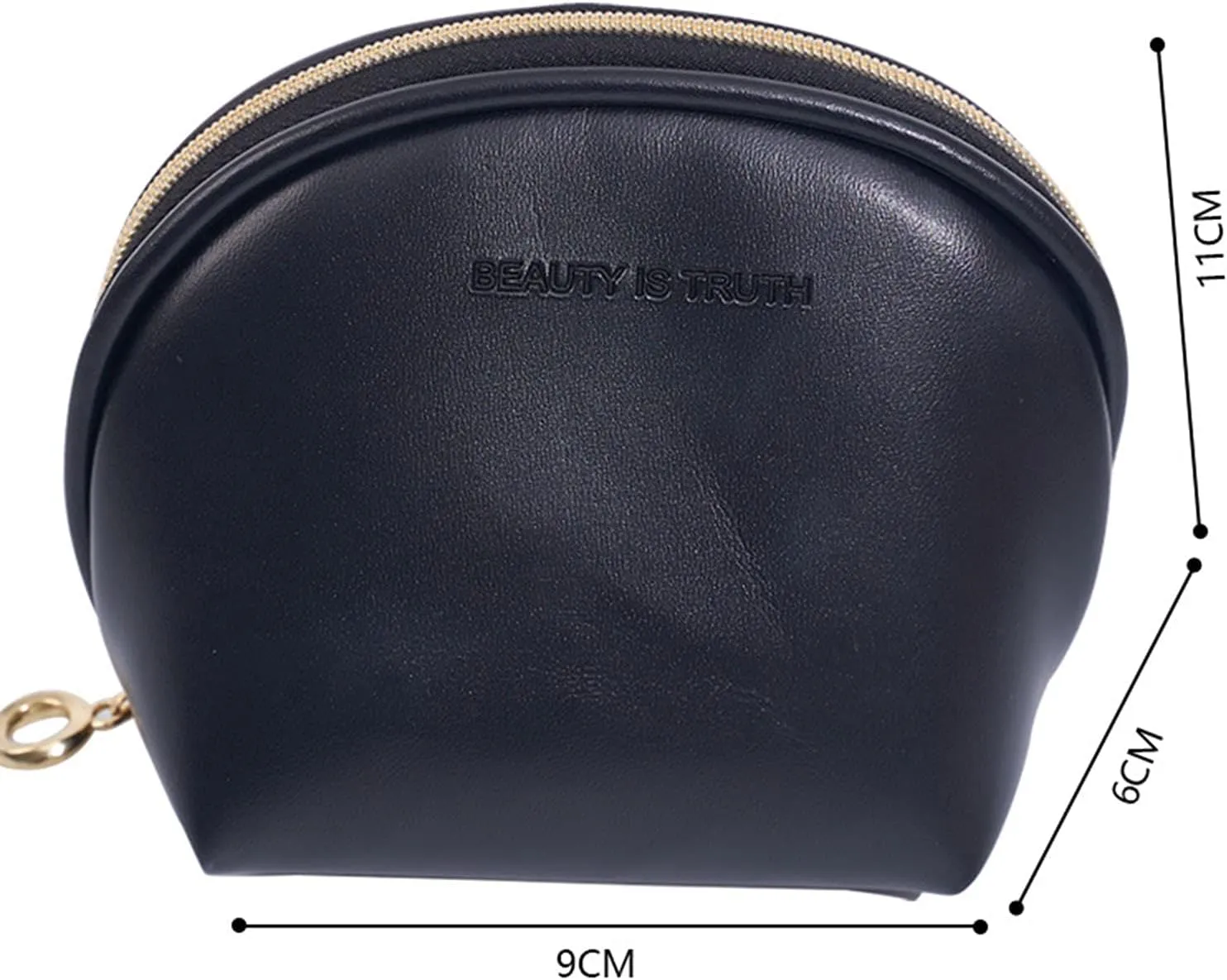 Small Makeup Bag,Cute Cosmetic Bag Coin Purse Lipsticks Pouch with Zipper for Women Makeup Essentials Accessories(Black)