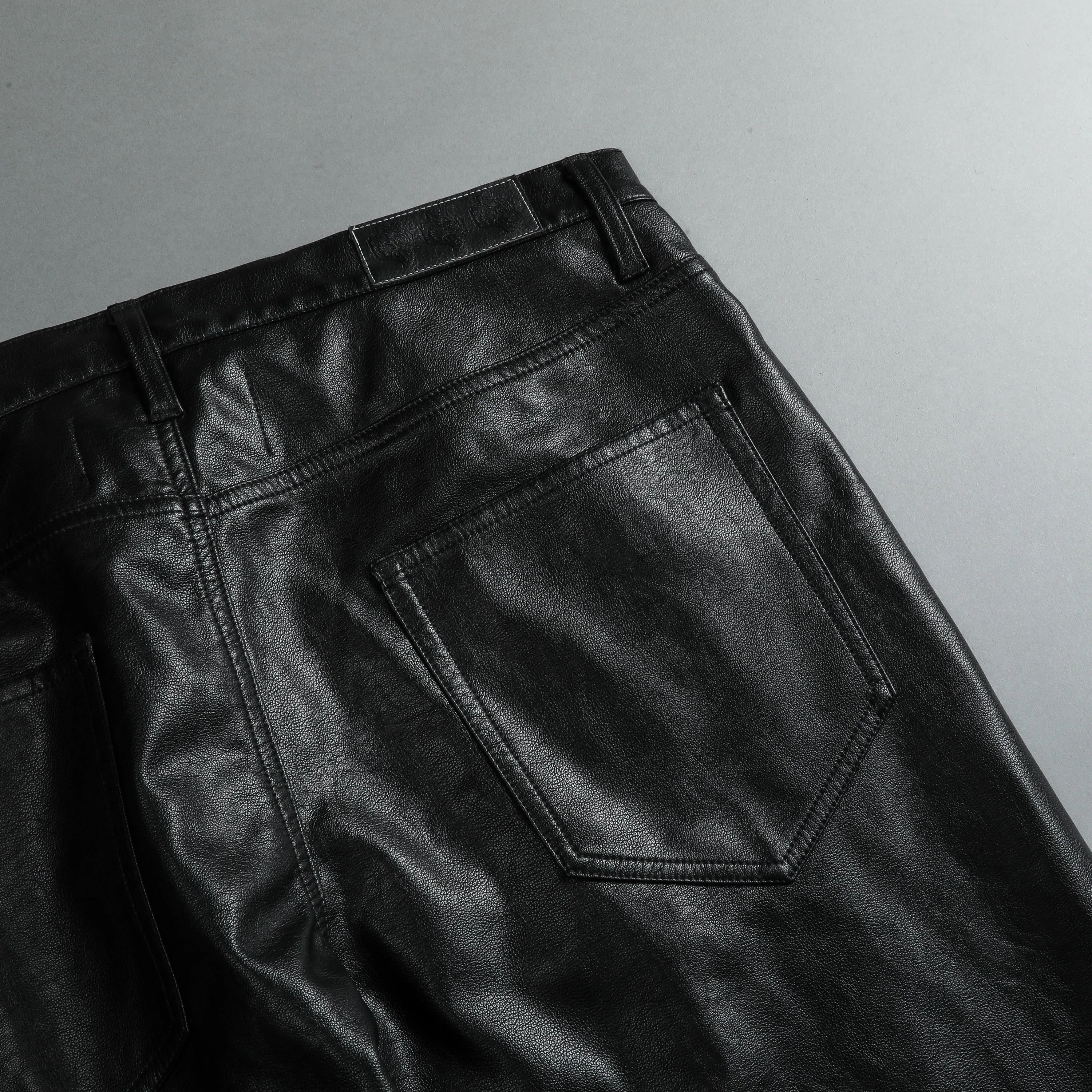 Smoke Faux Leather Flare Pants in Black