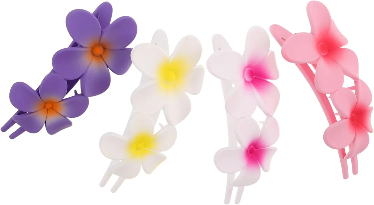 SOIMISS 4pcs Hawaiian Flower Hair Clips for Women Durable Floral Duck Billed Barrettes Versatile Hair Accessories for Spring Hairstyles Parties