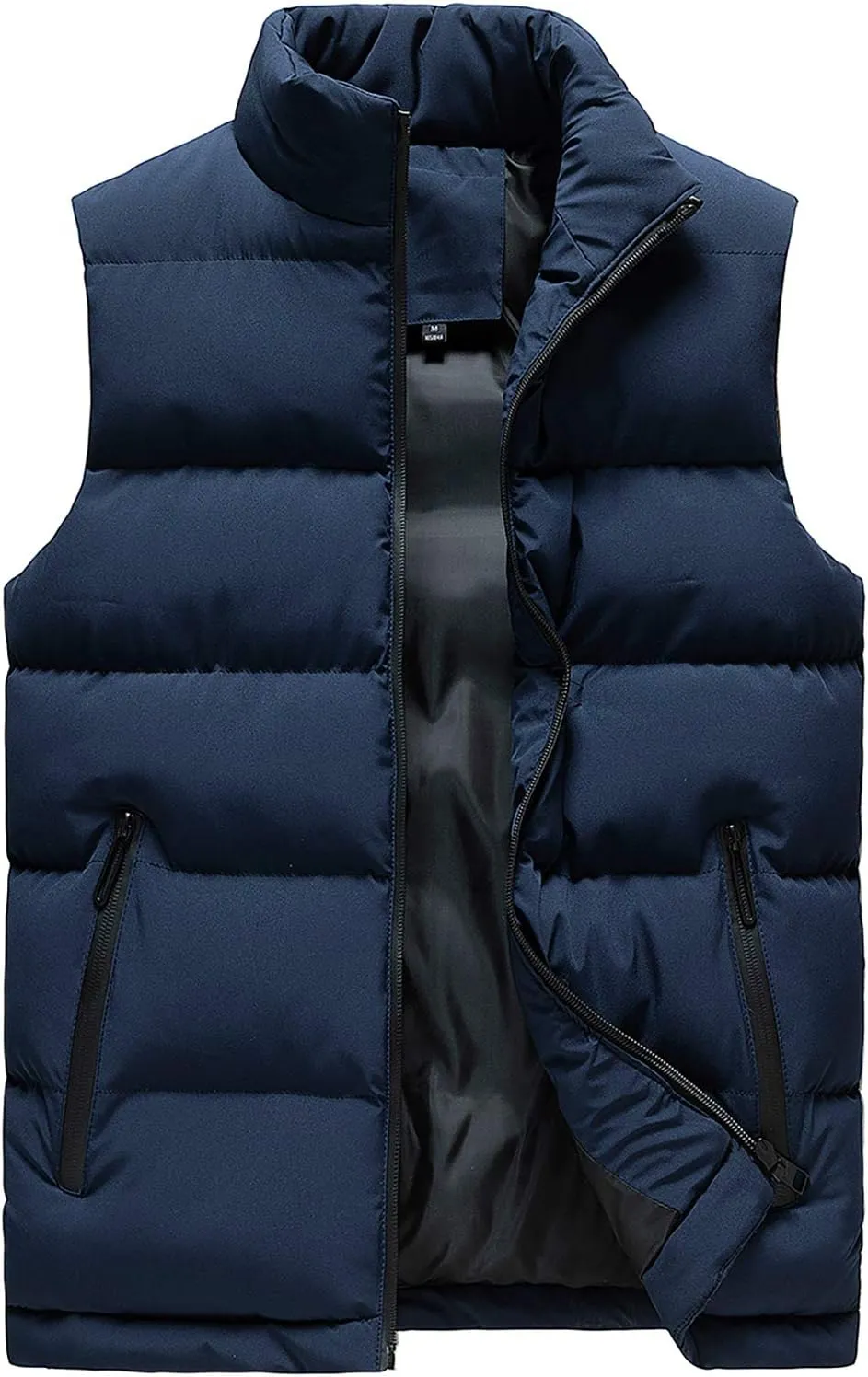 Spanye Men's Puffer Vests Quilted Warm Waistcoat Full-zip Packable Cotton Padded Jacket
