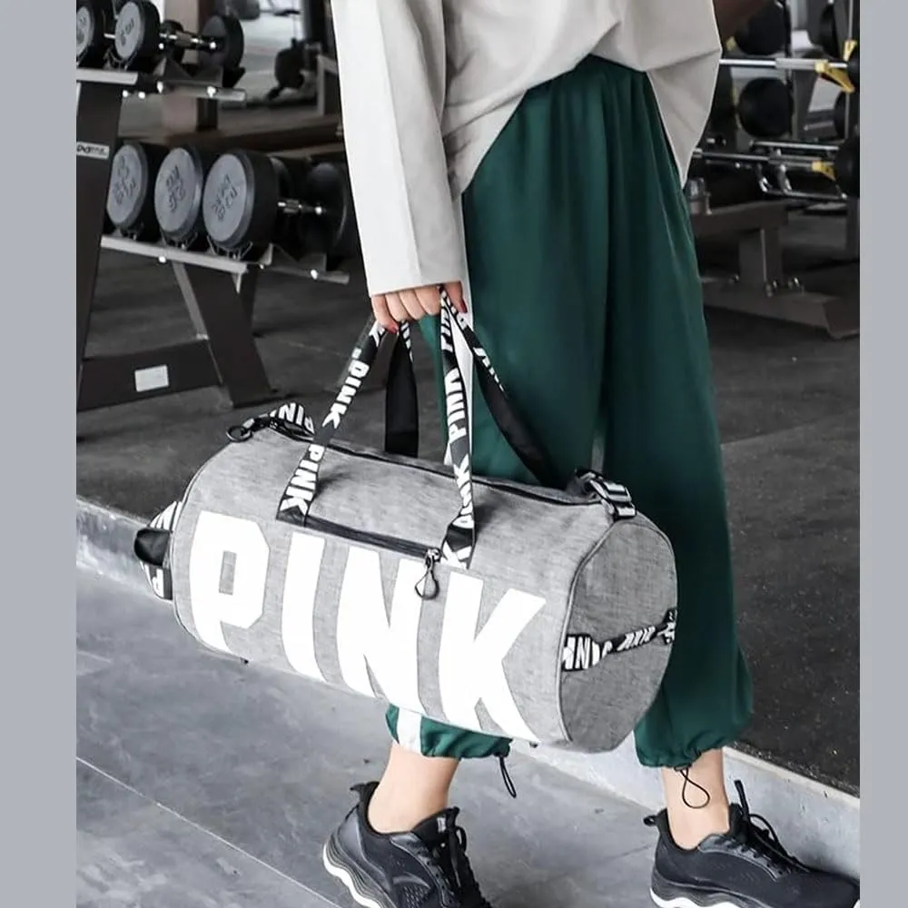 Sports Gym Bag Large Capacity Travel Duffel Bag Sport Shoes Bag with Wet Pocket Compartment for Men and Women Lightweight Multiple Colors (GREY)